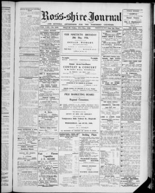 cover page of Ross-shire Journal published on May 29, 1936