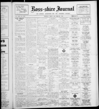 cover page of Ross-shire Journal published on February 28, 1969