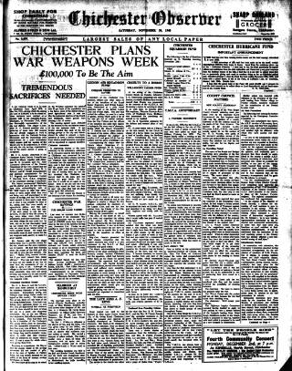 cover page of Chichester Observer published on November 30, 1940