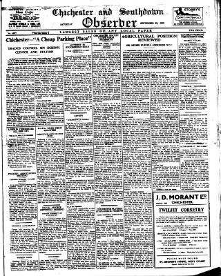 cover page of Chichester Observer published on September 18, 1948