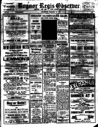 cover page of Bognor Regis Observer published on February 28, 1934