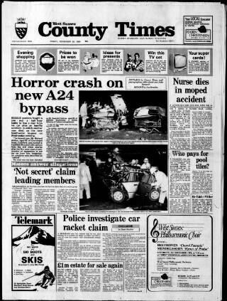 cover page of West Sussex County Times published on November 30, 1984