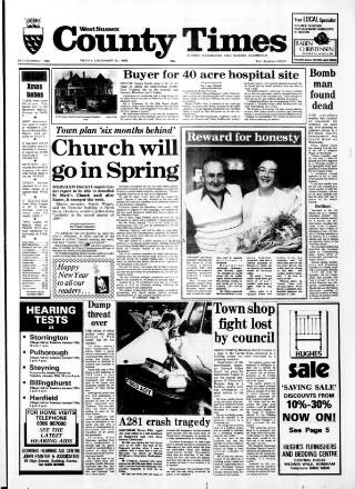 cover page of West Sussex County Times published on December 30, 1988