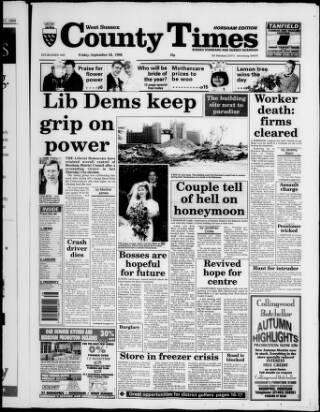 cover page of West Sussex County Times published on September 18, 1998