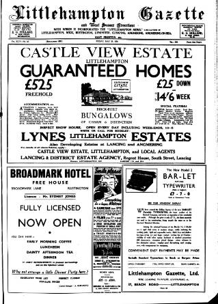 cover page of Littlehampton Gazette published on May 29, 1936