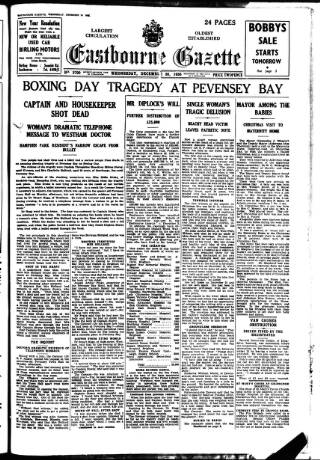 cover page of Eastbourne Gazette published on December 30, 1936