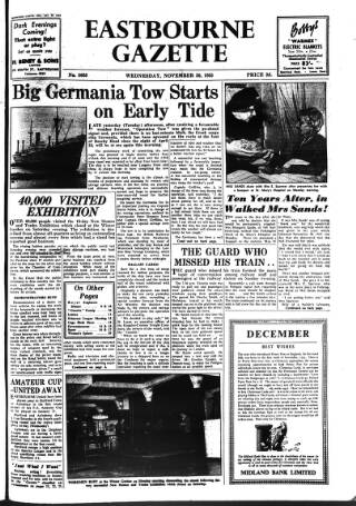 cover page of Eastbourne Gazette published on November 30, 1955