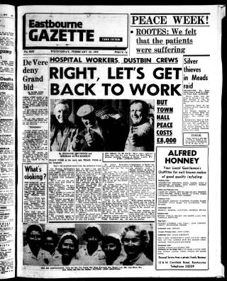 cover page of Eastbourne Gazette published on February 28, 1979