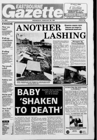 cover page of Eastbourne Gazette published on February 28, 1990