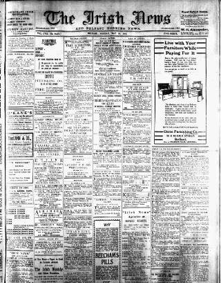 cover page of Irish News and Belfast Morning News published on May 29, 1911