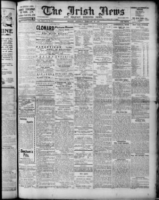 cover page of Irish News and Belfast Morning News published on February 28, 1918