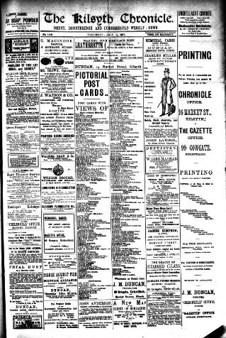 cover page of Kilsyth Chronicle published on July 6, 1911
