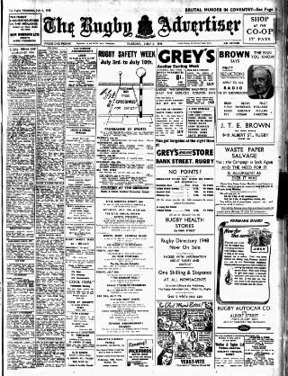 cover page of Rugby Advertiser published on July 6, 1948