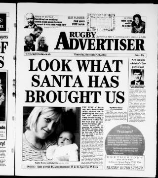 cover page of Rugby Advertiser published on December 30, 2004