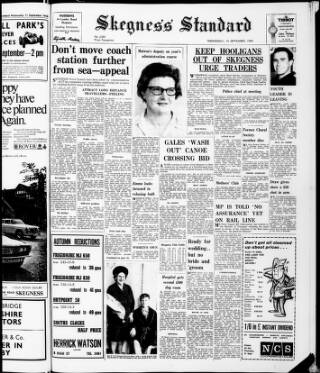 cover page of Skegness Standard published on September 18, 1968