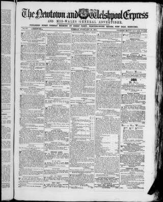 cover page of Montgomeryshire Express published on February 28, 1871