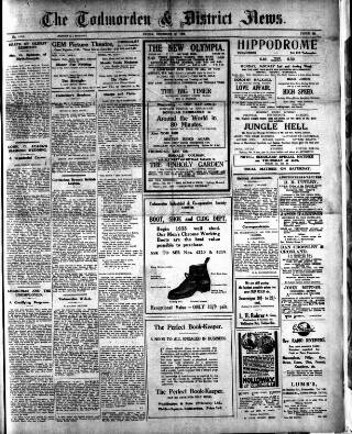 cover page of Todmorden & District News published on December 30, 1932