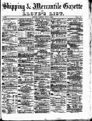 cover page of Lloyd's List published on July 6, 1909