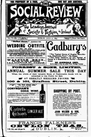 cover page of The Social Review (Dublin, Ireland : 1893) published on July 6, 1895