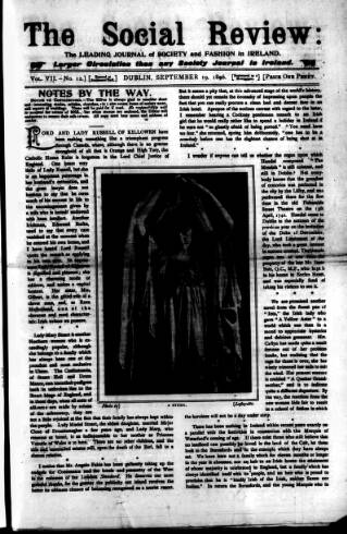 cover page of The Social Review (Dublin, Ireland : 1893) published on September 19, 1896