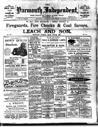 cover page of Yarmouth Independent published on November 15, 1919