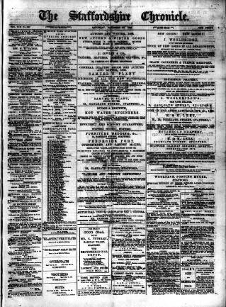 cover page of Staffordshire Chronicle published on November 30, 1889