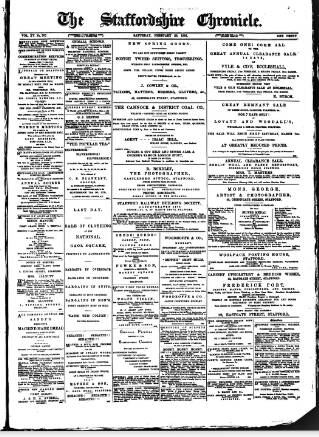 cover page of Staffordshire Chronicle published on February 28, 1891