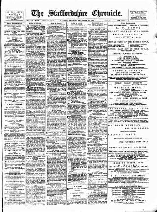 cover page of Staffordshire Chronicle published on September 12, 1896