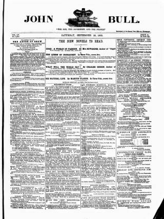 cover page of John Bull published on September 18, 1875