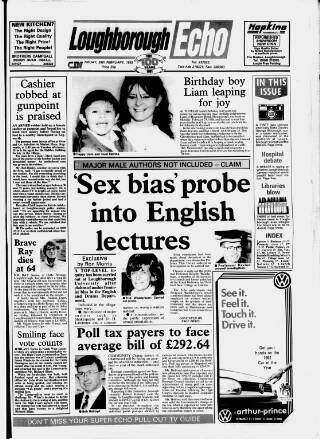 cover page of Loughborough Echo published on February 28, 1992