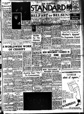cover page of Catholic Standard published on November 30, 1945