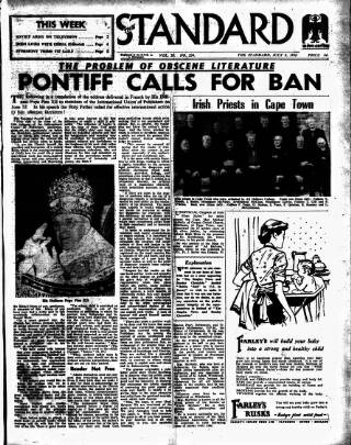 cover page of Catholic Standard published on July 6, 1956