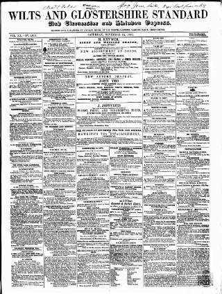 cover page of Wilts and Gloucestershire Standard published on November 15, 1856