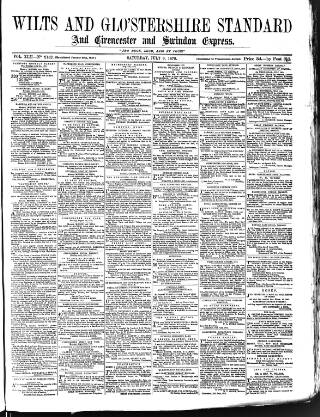 cover page of Wilts and Gloucestershire Standard published on July 6, 1878