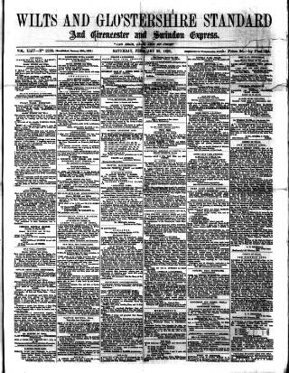 cover page of Wilts and Gloucestershire Standard published on February 28, 1880