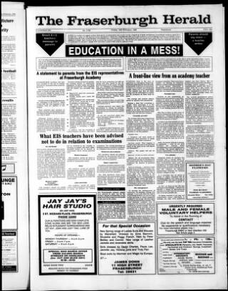 cover page of Fraserburgh Herald and Northern Counties' Advertiser published on February 28, 1986
