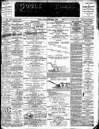 cover page of Goole Times published on September 18, 1896