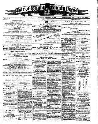 cover page of Isle of Wight County Press published on November 30, 1889