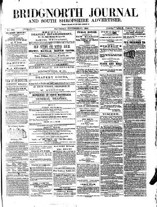 cover page of Bridgnorth Journal published on November 15, 1856