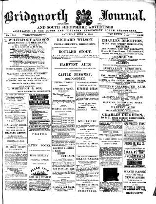 cover page of Bridgnorth Journal published on July 6, 1889