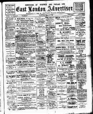 cover page of Tower Hamlets Independent and East End Local Advertiser published on May 29, 1909