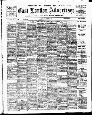 cover page of Tower Hamlets Independent and East End Local Advertiser published on July 6, 1912