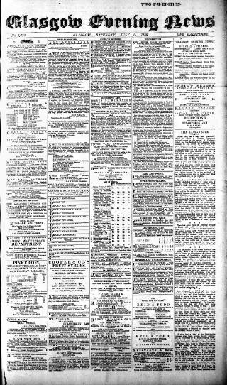 cover page of Glasgow Evening Post published on July 6, 1889