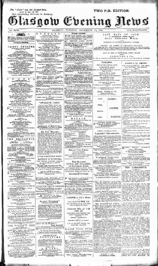 cover page of Glasgow Evening Post published on November 15, 1892