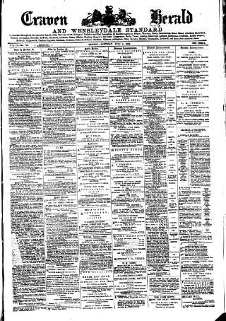 cover page of Craven Herald published on July 6, 1889