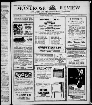 cover page of Montrose Review published on November 30, 1961