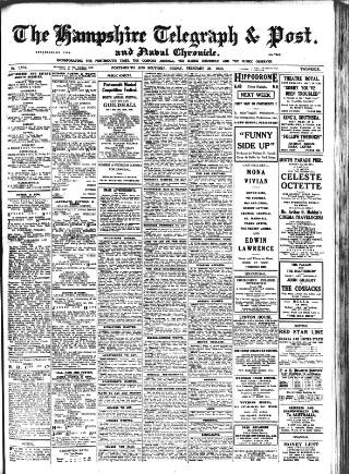 cover page of Hampshire Telegraph published on February 28, 1930