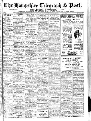 cover page of Hampshire Telegraph published on September 18, 1936