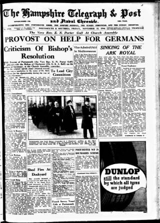 cover page of Hampshire Telegraph published on November 15, 1946