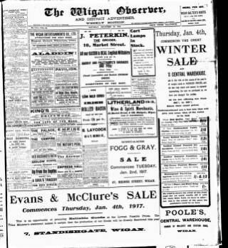 cover page of Wigan Observer and District Advertiser published on December 30, 1916